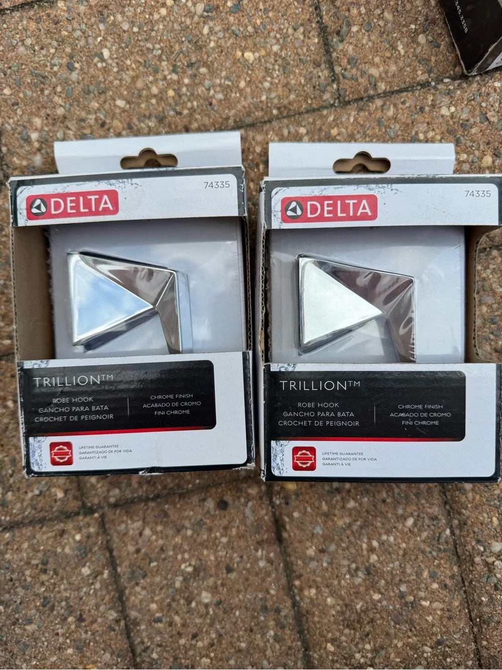 Delta Chrome Trillion Triangle Robe Hooks (Pair)